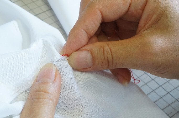 ゼッケンまつり縫い方法